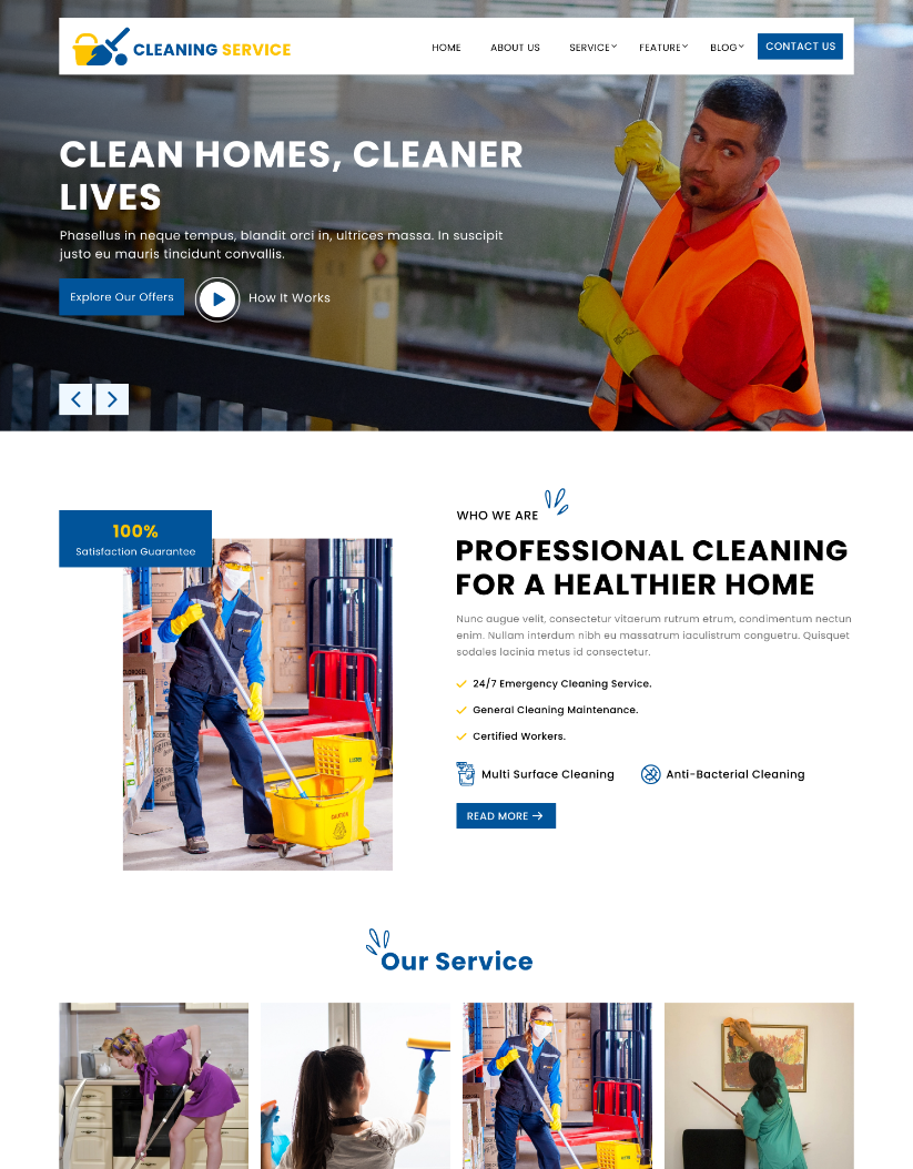 Premium All Cleaning Services Wordpress Theme