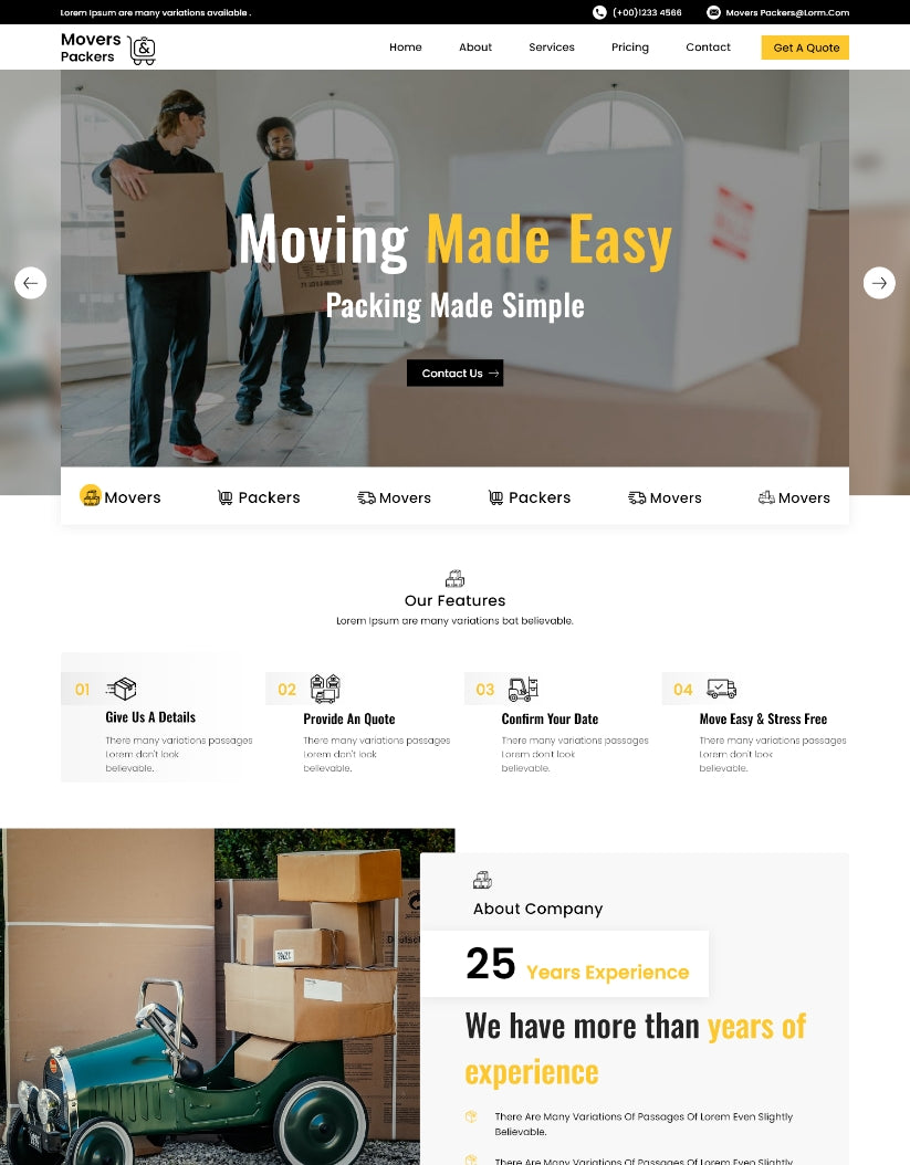 Premium Express Movers Wordpress Theme