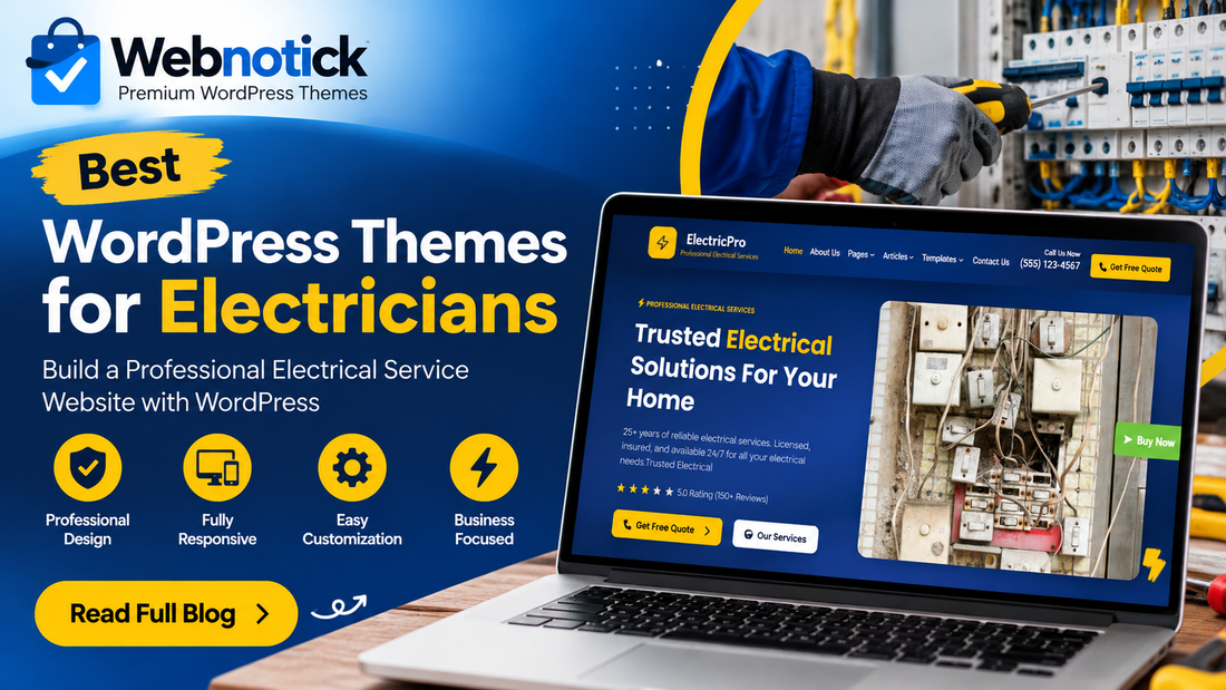Best WordPress Themes for Electricians | Webnotick