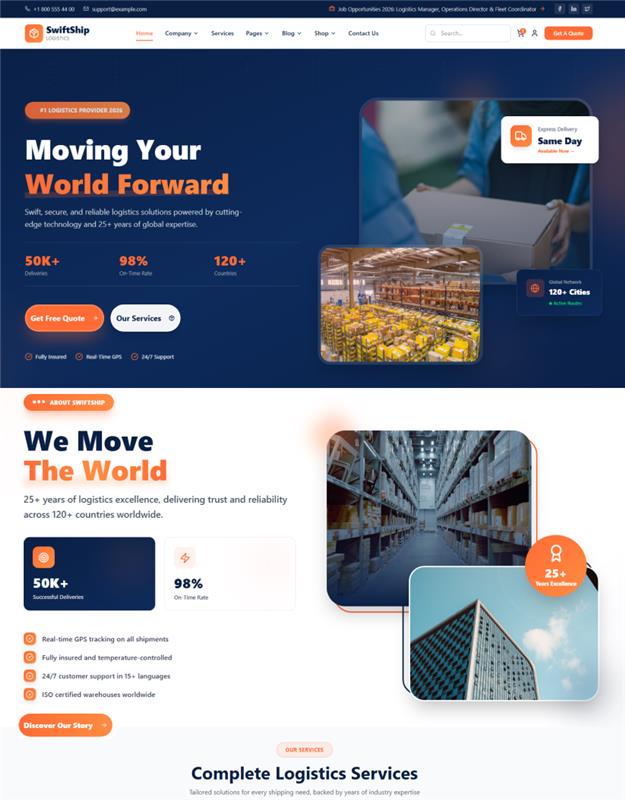 Free Express Movers Wordpress Theme