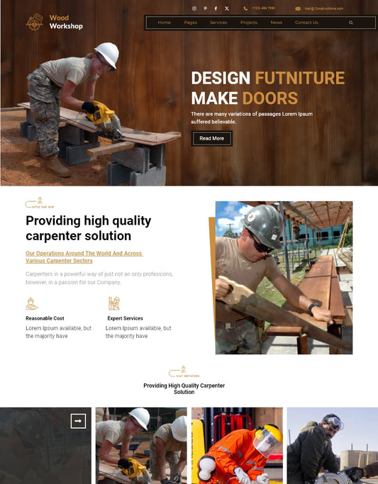 Free Carpenter Wood Works Wordpress Theme
