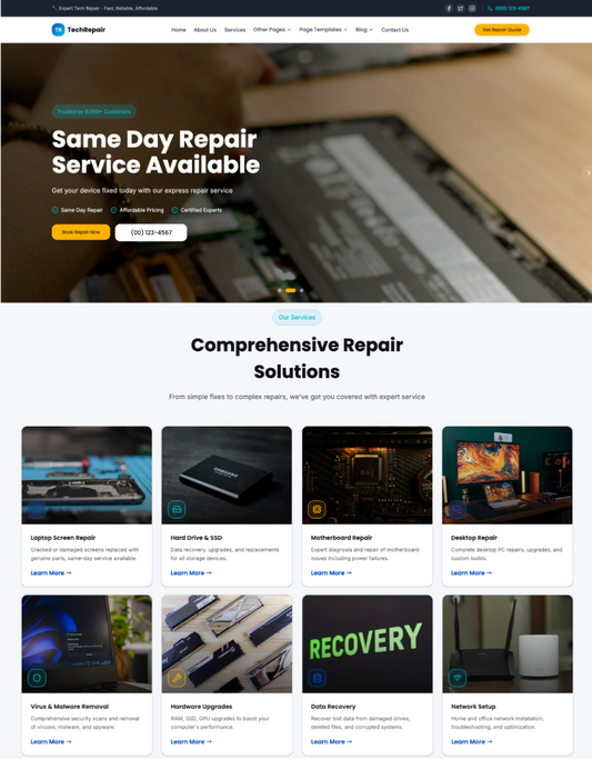 Premium Computer Repair Solutions WordPress Theme