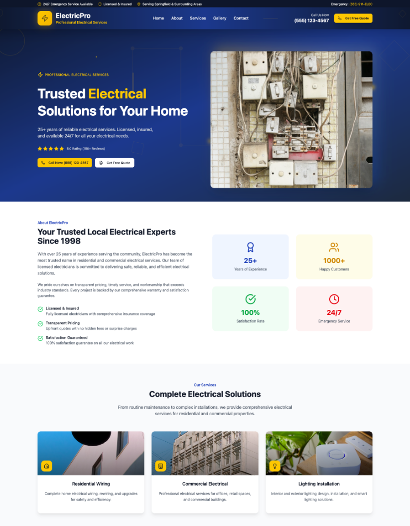 Premium Voltmaster Electrician Wordpress Theme