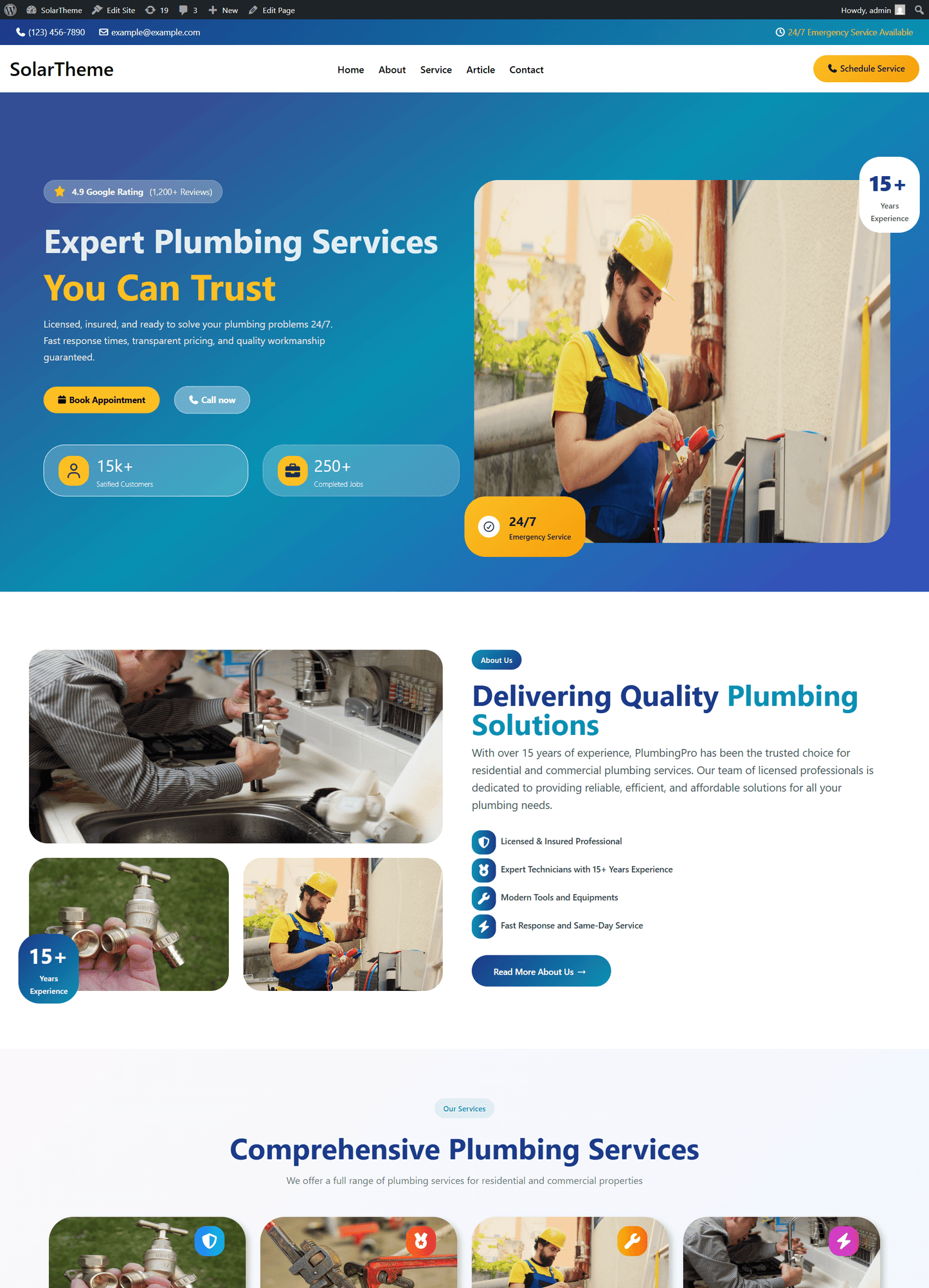 Free Plumbing Works Wordpress Theme