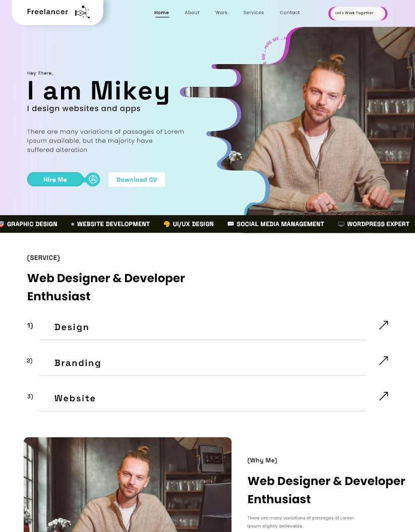 Free Freelancer Resume Wordpress Theme