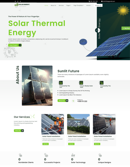 Premium Eco Solar Energy Wordpress Theme